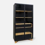 Witryna duża z drewna dębowego i płyty do salonu gabinetu NORD (6)