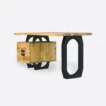 Nowoczesne dębowe biurko z szufladami i metalowymi nogami WALT