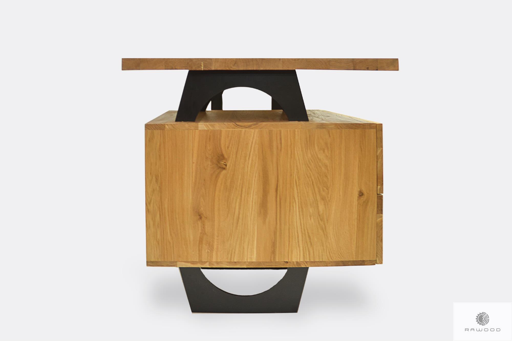 Drewniane biurko z kontenerkiem z szufladami do gabinetu WALT