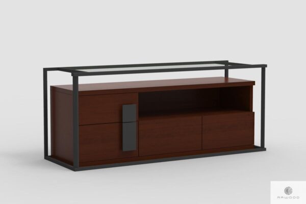Industrialna szafka RTV z drewna dębowego do salonu DALLAS Producent Mebli RaWood Premium Furniture