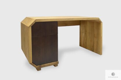 Drewniane biurko z kontenerkiem do biura OMNIS