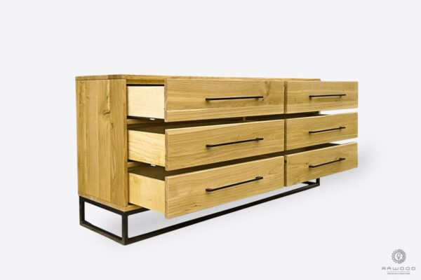 Loftowa komoda drewniana z szufladami na wymiar do salonu MERIS