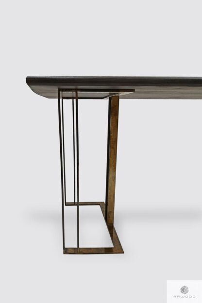 Stół z dębowego drewna na metalowych nogach do jadalni salonu MERIDIAN Producent Stołów RaWood Premium Furniture