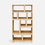 dębowy regał do salonu LIVO biała płyta (4)