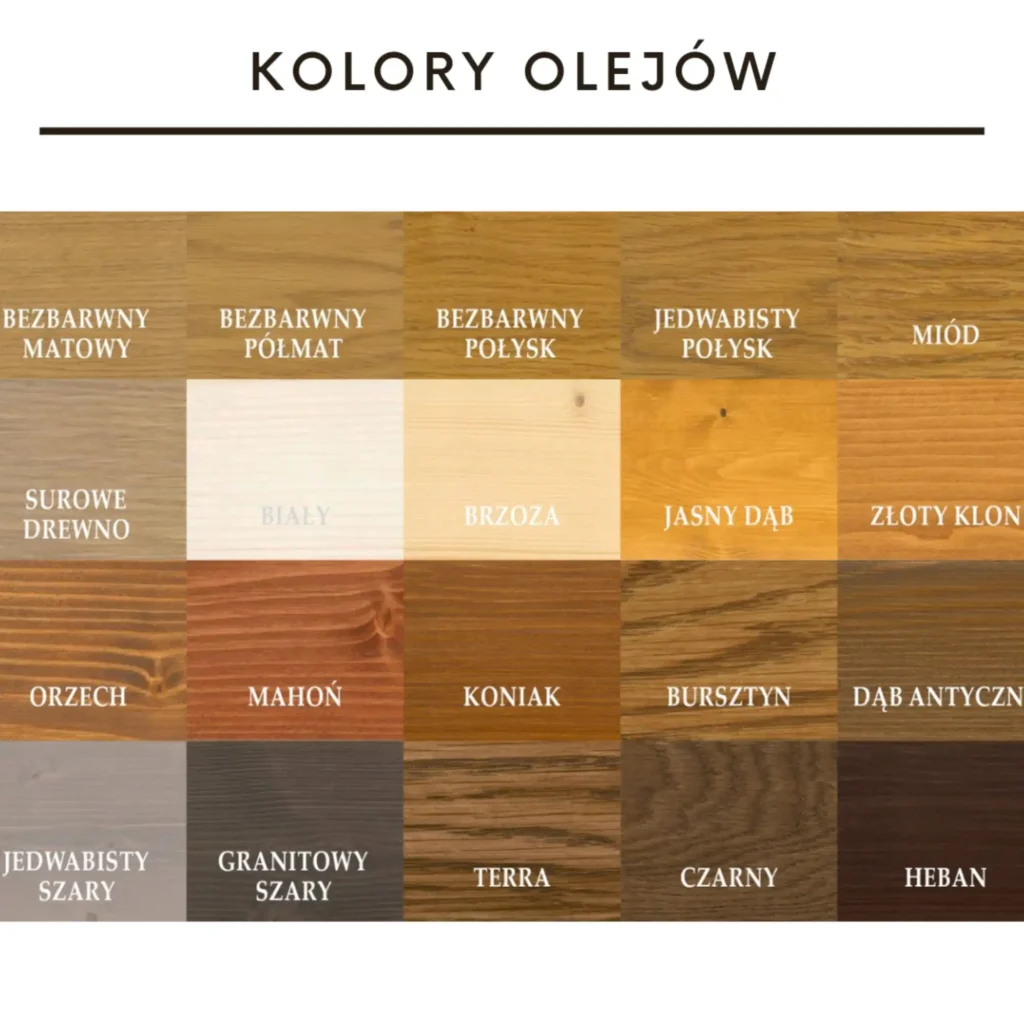 Próbki drewna - Próbniki kolorów drewna - OLEJ