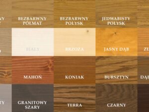 Próbki kolorów drewna