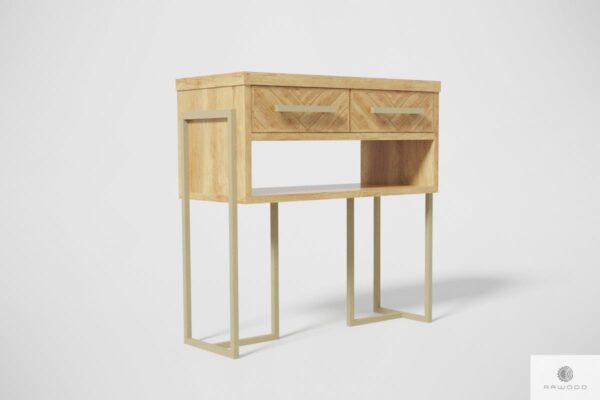 Dębowy pomocnik z szufladami w jodełkę do salonu przedpokoju CARIN Producent Mebli RaWood Premium Furniture
