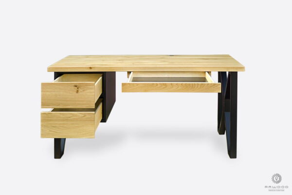 Biurko dębowe z szufladami na wymiar designerskie biurka drewniane do gabinetu warszawa
