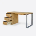 Dębowe biurko CAMERON- noga stal kolor naturalny
