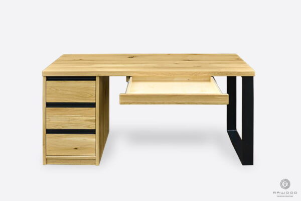 Biurko gabinetowe z litego drewna na zamówienie drewniane biurka do biura CAMERON