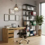 dębowe biurko cameron z szufladami