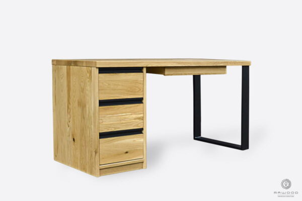 Industrialne biurko z drewna litego z szufladami biurko premium od gabinetu CAMERON