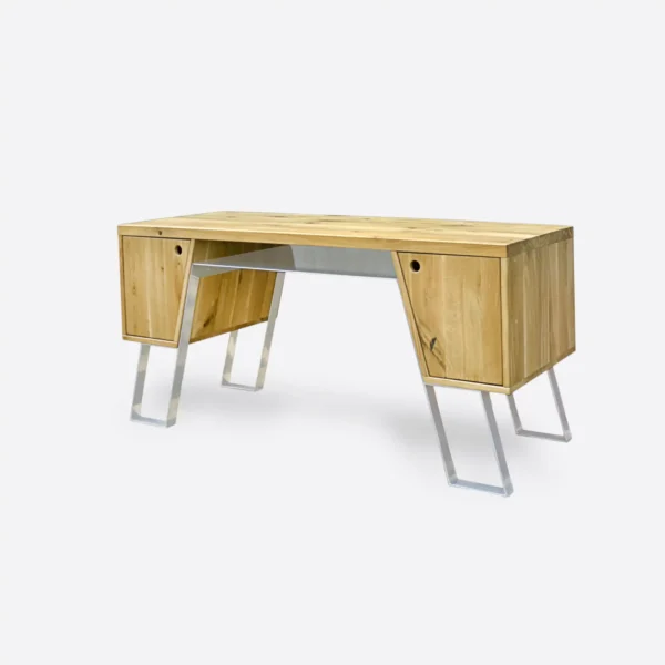 Nowoczesne biurko drewniane - dwa kontenerki - BORA