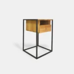 Dębowa konsola loft z szufladą industrialna KING I