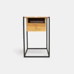 Dębowa konsola loft z szufladą industrialna KING I