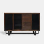 Komoda dębowa z szufladami półkami do salonu MOCCA I