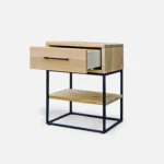 Dębowa szafka nocna industrialna z szufladą i półką do sypialni MERIS I - obrazek 8