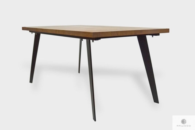 Designerski stół z drewna litego z metalowymi nogami do jadalni CORTEZ