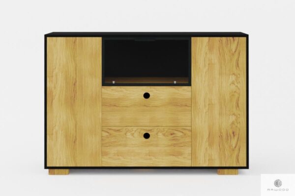 Designerska komoda nowoczesna z drewna z szufladami do salonu CARLA