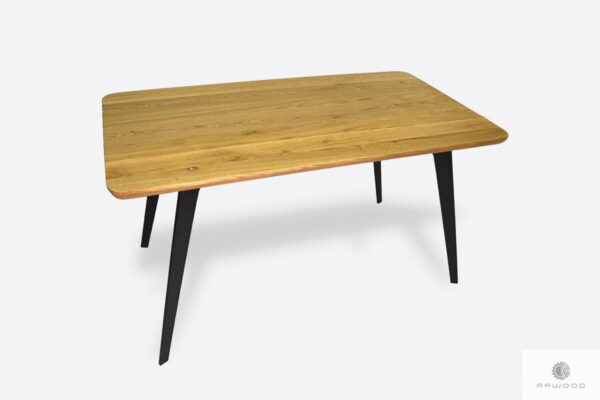 Stół z dębowym blatem i metalowymi nogami do jadalni VITA III