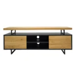 Nowoczesna szafka RTV dębowa na metalowych nogach do salonu NESCA III