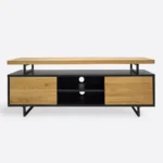 Nowoczesna szafka RTV dębowa na metalowych nogach do salonu NESCA III
