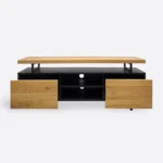 Nowoczesna szafka RTV dębowa na metalowych nogach do salonu NESCA III