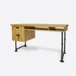 Industrialne dębowe biurko na metalowych nogach loft -DENAR I
