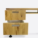 Industrialne dębowe biurko na metalowych nogach loft -DENAR I