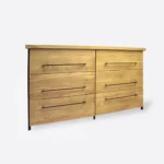Industrialna komoda dębowa z szufladami do salonu HUGON II