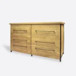 Industrialna komoda dębowa z szufladami do salonu HUGON II