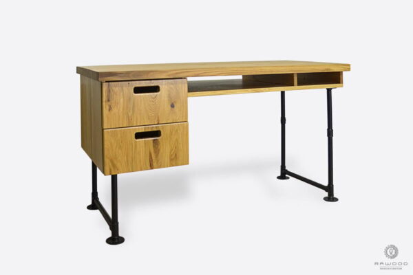 Drewniane biurko w industrialnym stylu na wymiar DENAR