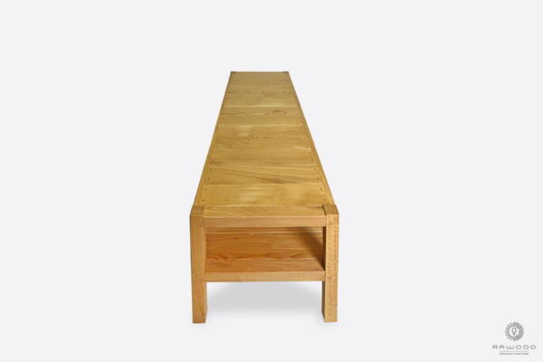 Klasyczny dębowy stolik kawowy z drewna do salonu ROSCO