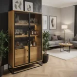 dębowa witryna MERIS II 2 szuflady