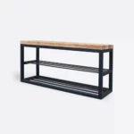 Ławka dębowa z półką loft siedzisko do przedpokoju HUGON III (4)