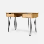 dębowe biurko AXEL stalowa podstawa