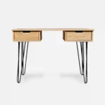 dębowe biurko AXEL stalowa podstawa (2)