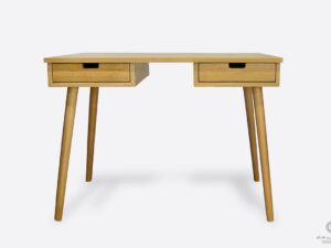 Designerskie kompaktowe biurko komputerowe na drewnianych nogach AXEL