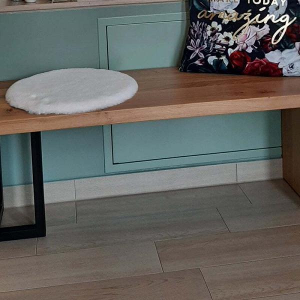 Drewniane metalowe ławki dębowa ławka na wymiar do przedpokoju HUGON producent ławek warszawa RaWood