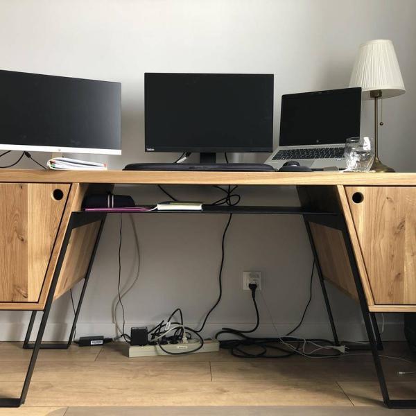 Duże solidne biurko dębowe do gabinetu drewniane biurko dla szefa prezesa BORA