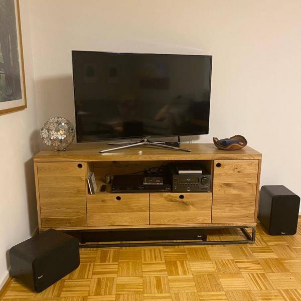 Industrialna dębowa szafka RTV MERIS na wymiar Klienta