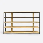 Regał loft dębowy w industrialnym stylu do salonu gabinetu HUGON