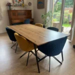 stół z metalowymi nogami i dębowym blatem VITA III 215x100 (1)