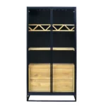 Witryna dębowa na alkohol barek nowoczesny CARLA - dwie szuflady