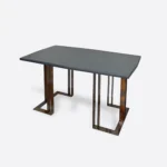 Stół z dębowego drewna na nodze miedź MERIDIAN