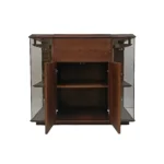 Nowoczesny barek na alkohol z drewna litego z wieszakami na kieliszki CARMEN