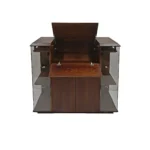 Nowoczesny barek na alkohol z drewna litego z wieszakami na kieliszki CARMEN