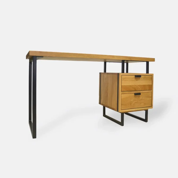 Industrialne biurko z dębowego drewna do gabinetu kancelarii HUGON