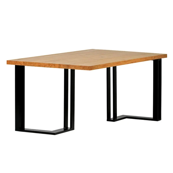 Stół z dębowym blatem, metalowa podstawa SNAKE