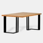 Stół z dębowym blatem, metalowa podstawa SNAKE